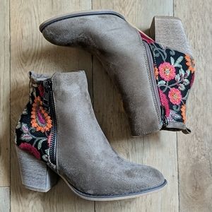 Women's embroidered booties